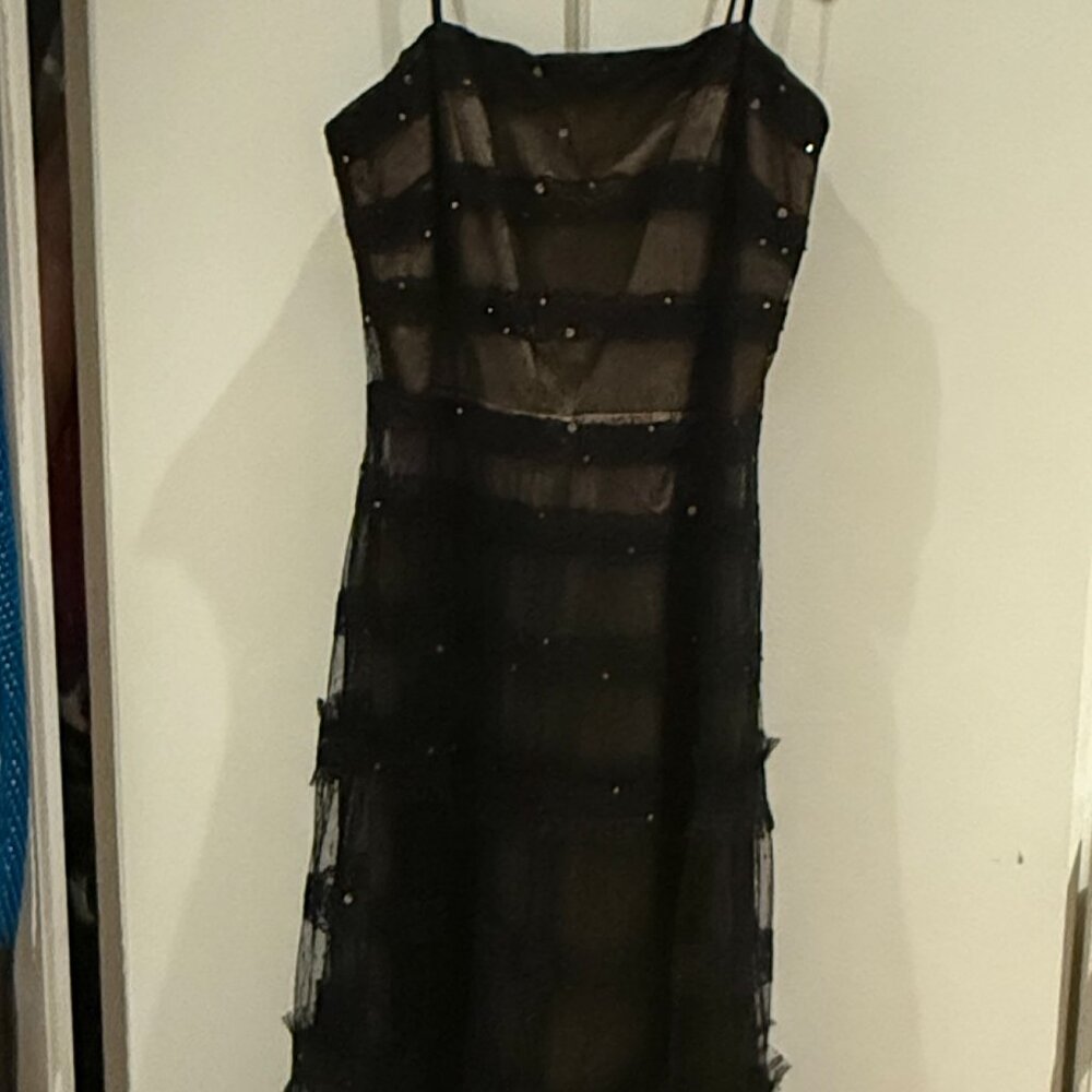 Gorgeous NWOT BCBGMAXAZRIA Lace and Tulle Strapless Dress Black Sz 8